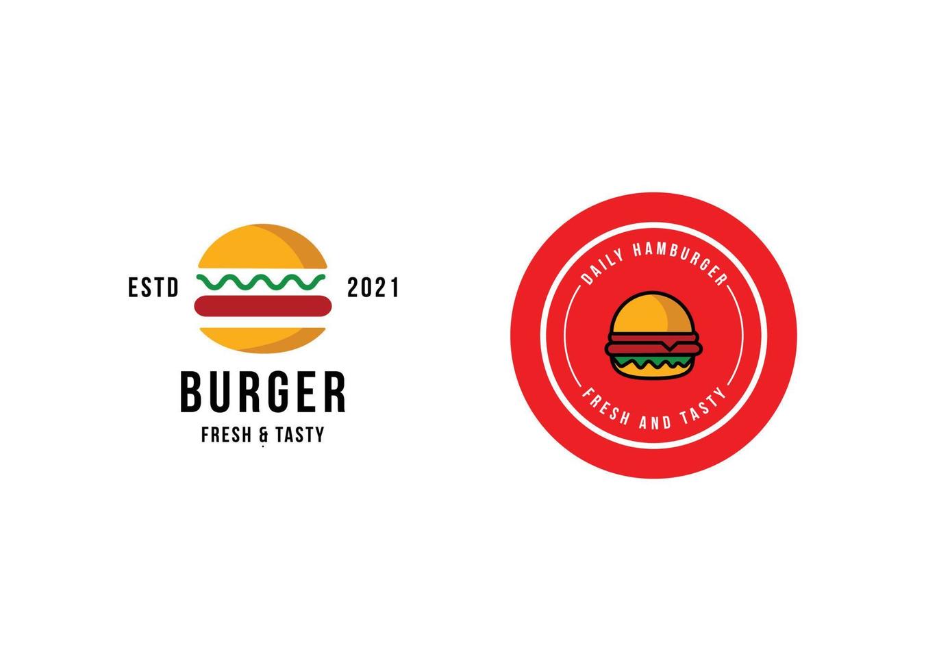 Fast food hamburger Logo Design Template vector