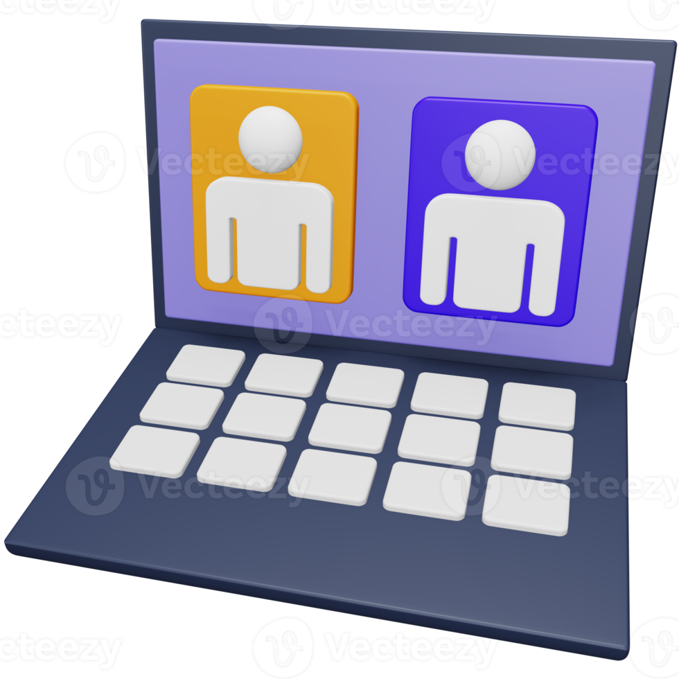 Video conference 3d rendering isometric icon. png