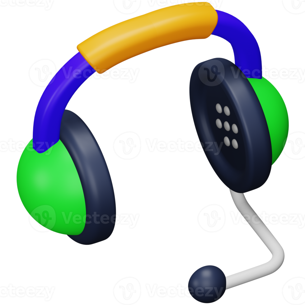 Headphones 3d rendering isometric icon. png