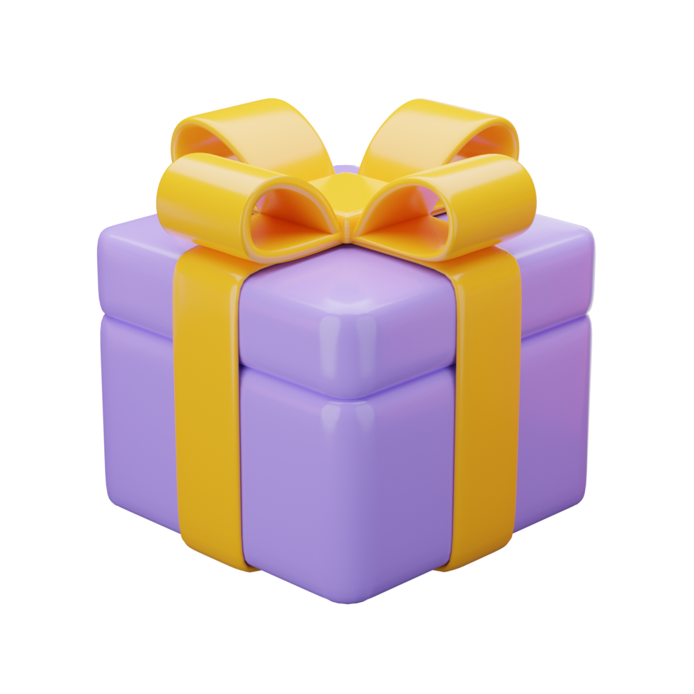 3d viola regalo scatola png