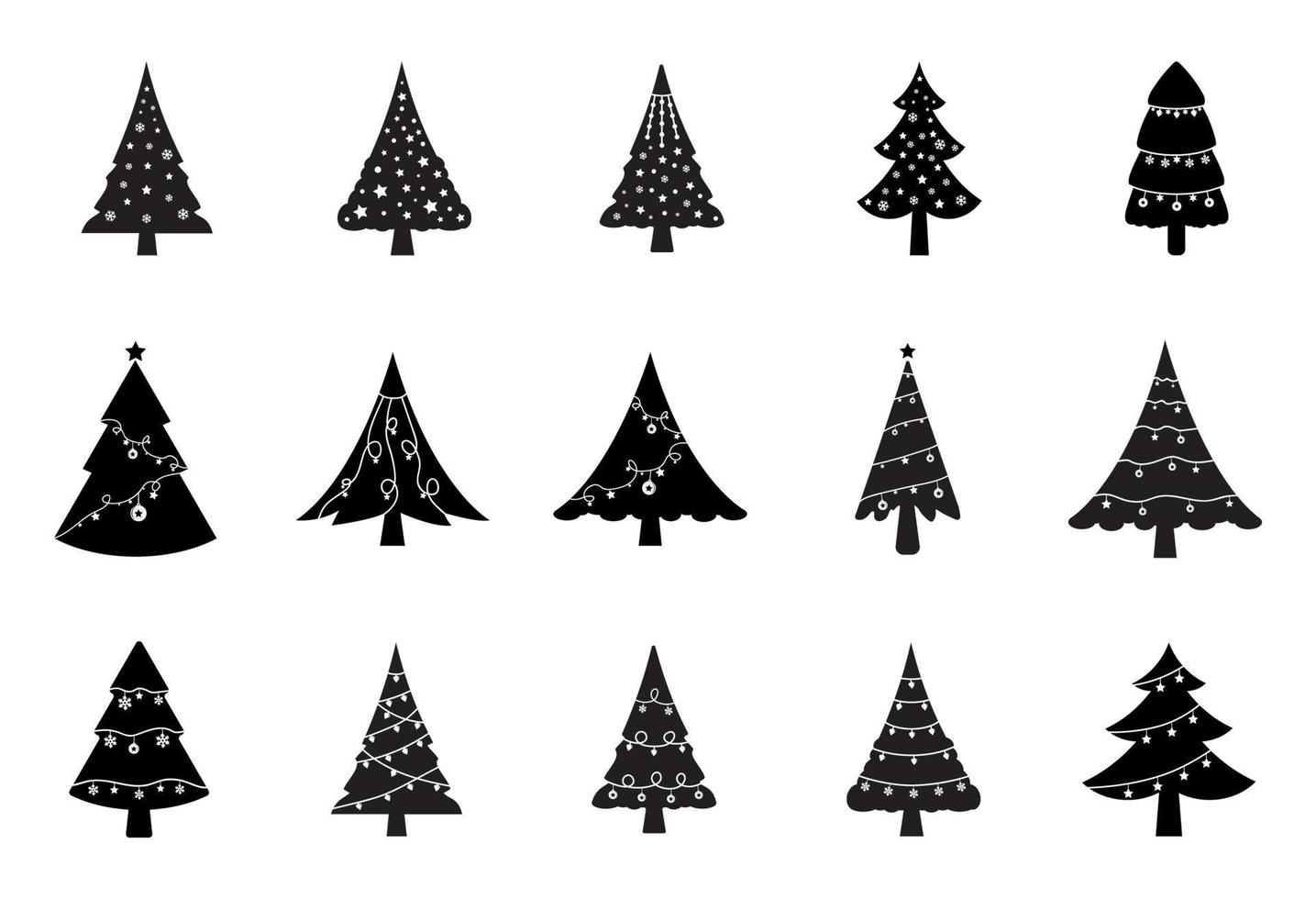 conjunto de icono de árbol de Navidad, conjunto de vector de icono de árbol de Navidad. conjunto de árbol de navidad. un conjunto de árbol de navidad. icono y ilustración vectorial.