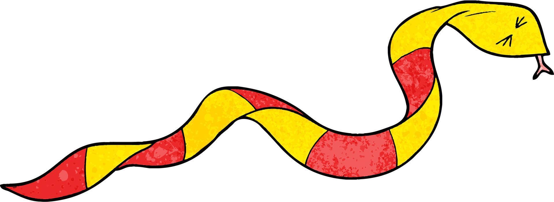 serpiente linda de la historieta de la textura del grunge retro vector