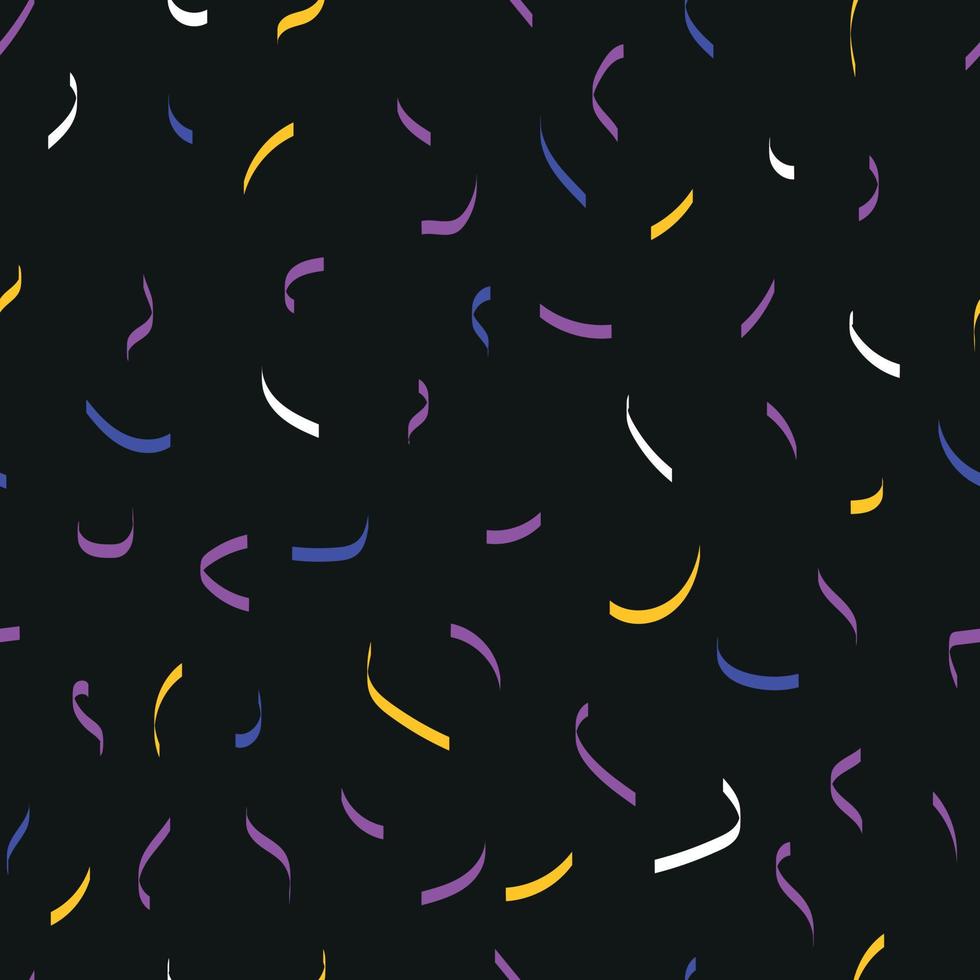 Seamless pattern multi-colored confetti on a black background, bright elements, minimalistic background vector
