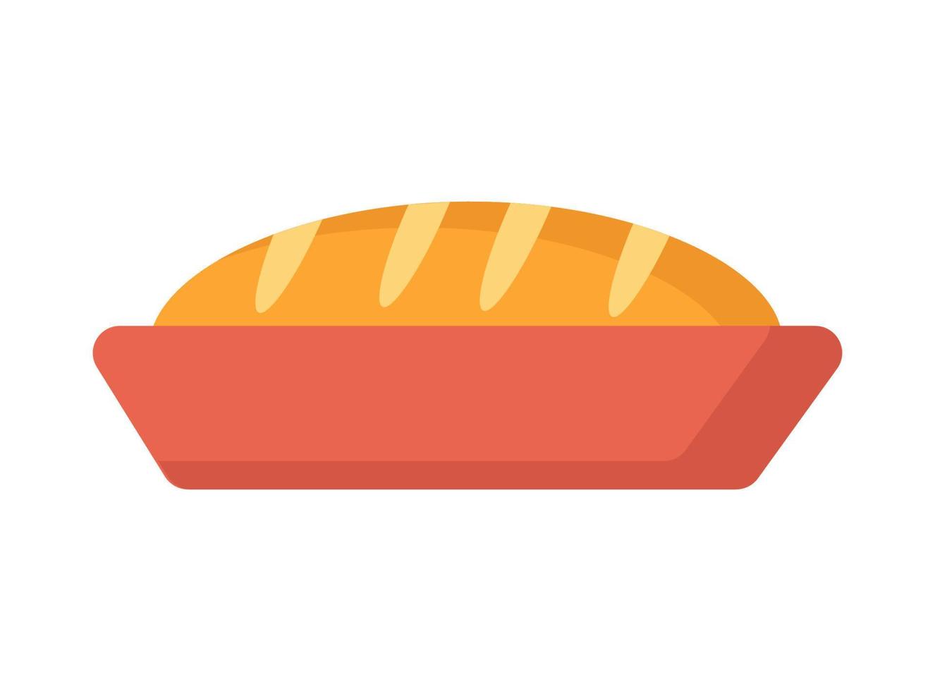 pan de hormigón en un plato para hornear sobre fondo blanco. imagen vectorial aislada para tienda o diseño web vector