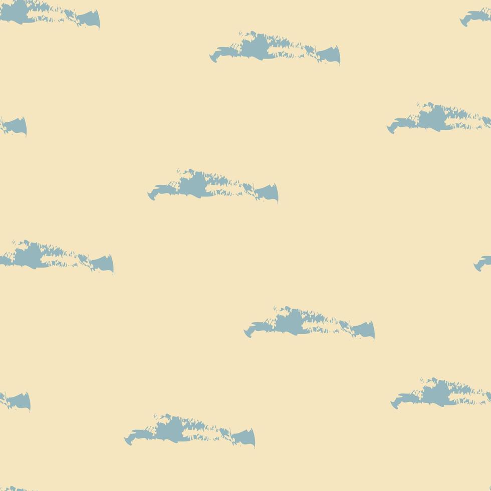 Neutral seamless pattern, brush stroke blue on beige background, abstract lines vector