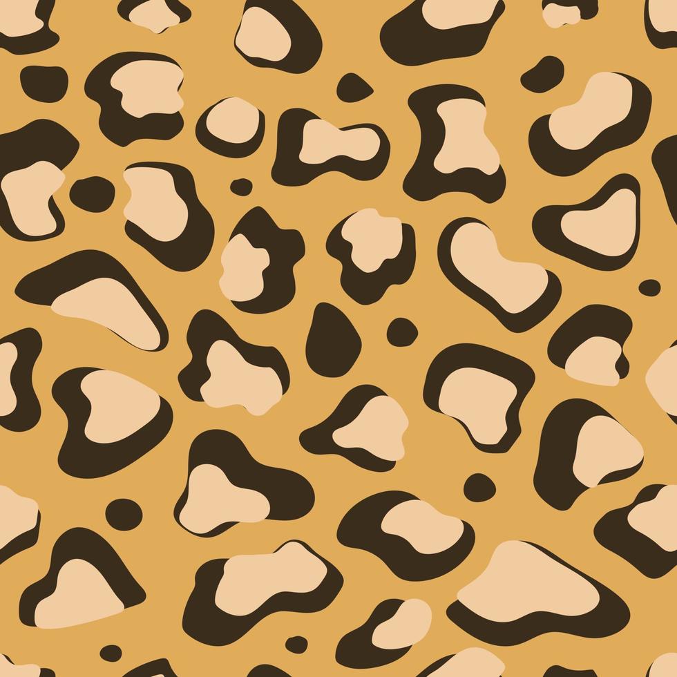 Leopard print seamless pattern, vector texture cheetah skin background