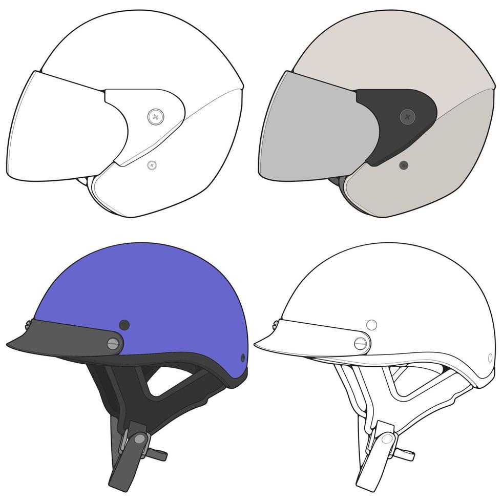 Template helmet illustration, line Art helmet Vector Illustration, Line art vector, helmet Vector.