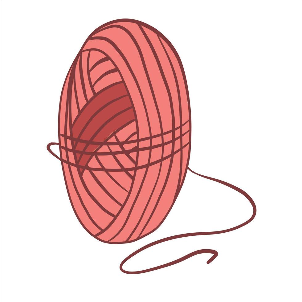 Vector illustration colored in doodle style. Yarn for knitting.