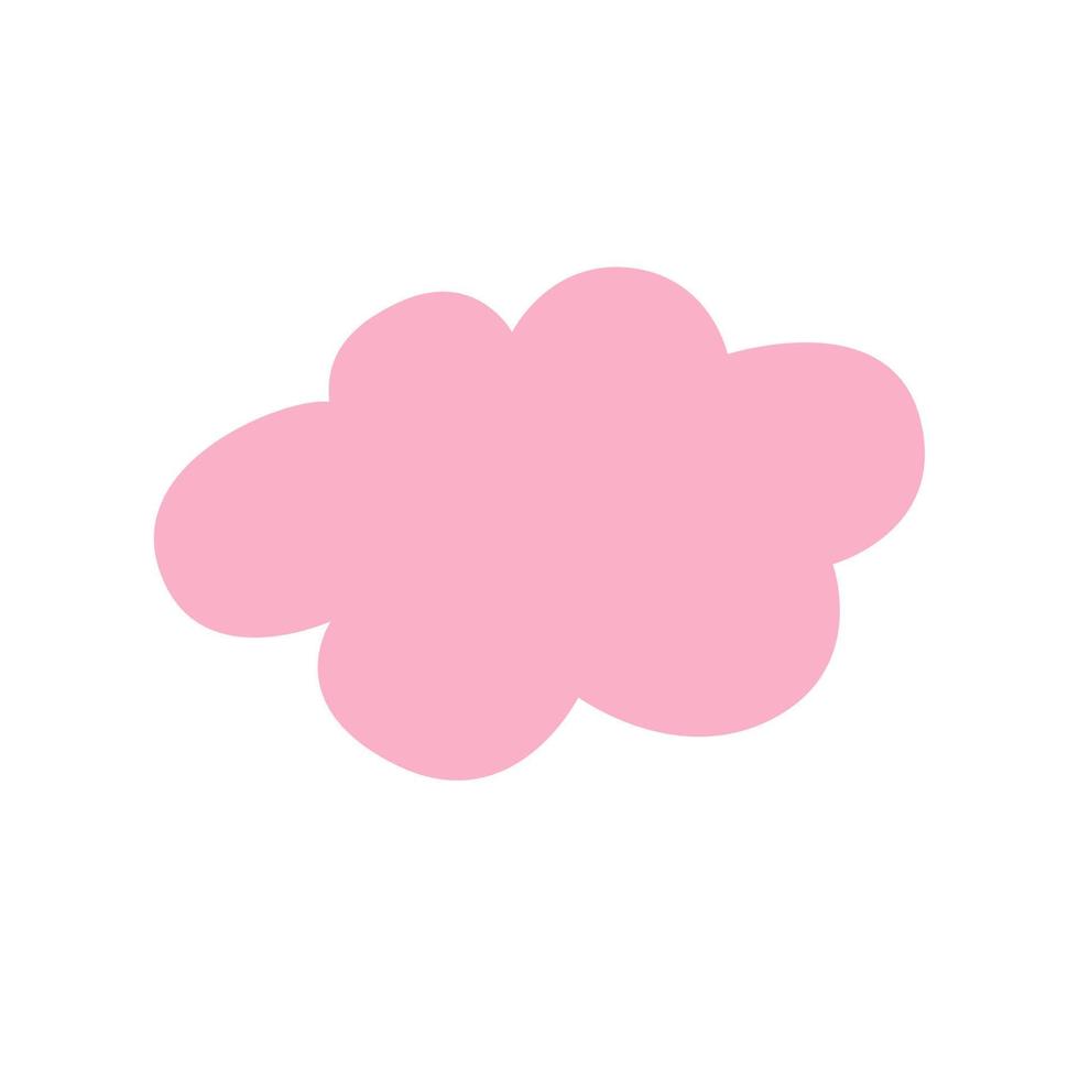 una pequeña nube rosa. ilustración vectorial en estilo dibujado a mano. vector