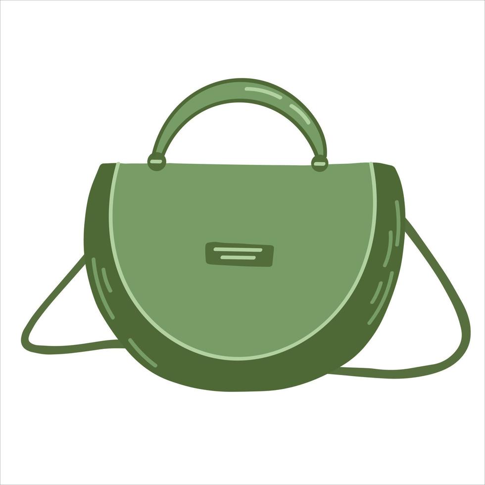 Colored vector hand drawn illustrations. Women's fashion accessory bag.