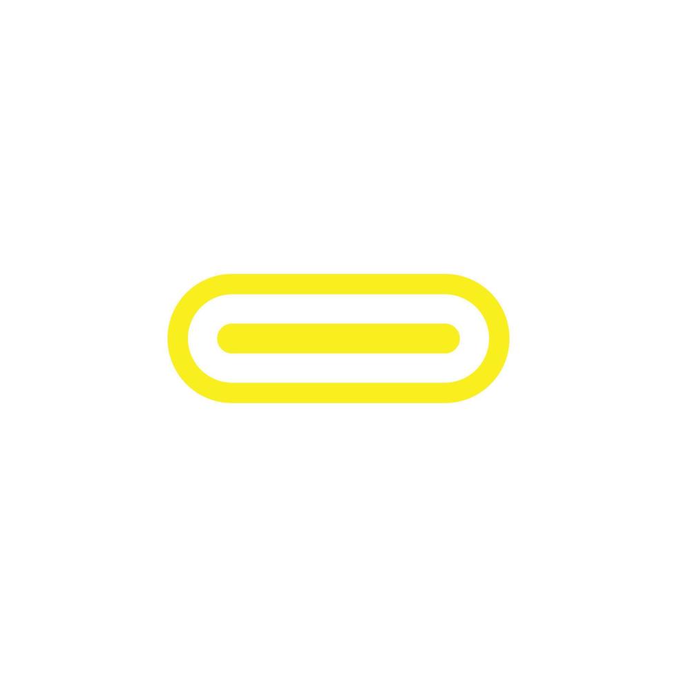 eps10 yellow vector USB Type C port connector abstract icon isolated on white background. type c charge cable symbol in a simple flat trendy modern style for your website design, logo, and mobile app