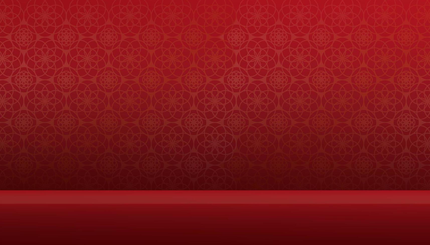 Red Background 3d Studio room with shelf on red lunar wallpaper background,Vector  minimal design Mid Autumn Festival with Asian Art Style for backdrop  shooting, product presentation,Chinese New Year 13798343 Vector Art at
