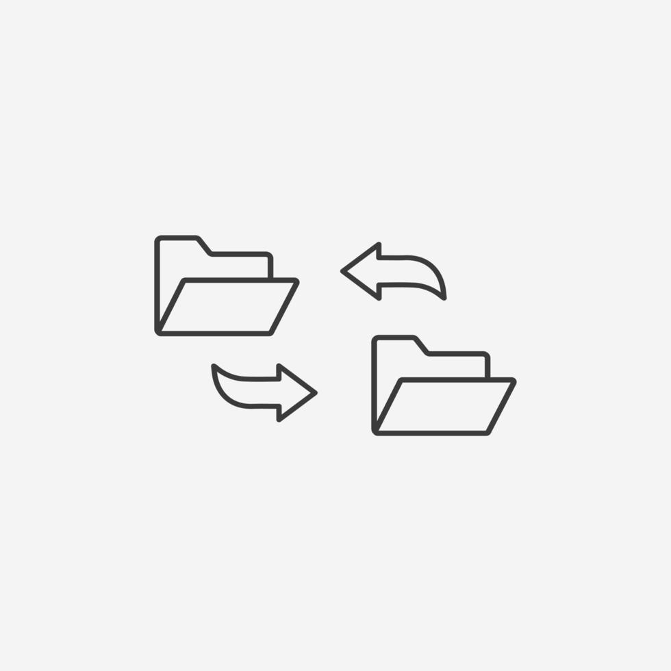 Synchronize folder icon vector isolated. document, synchronization symbol sign