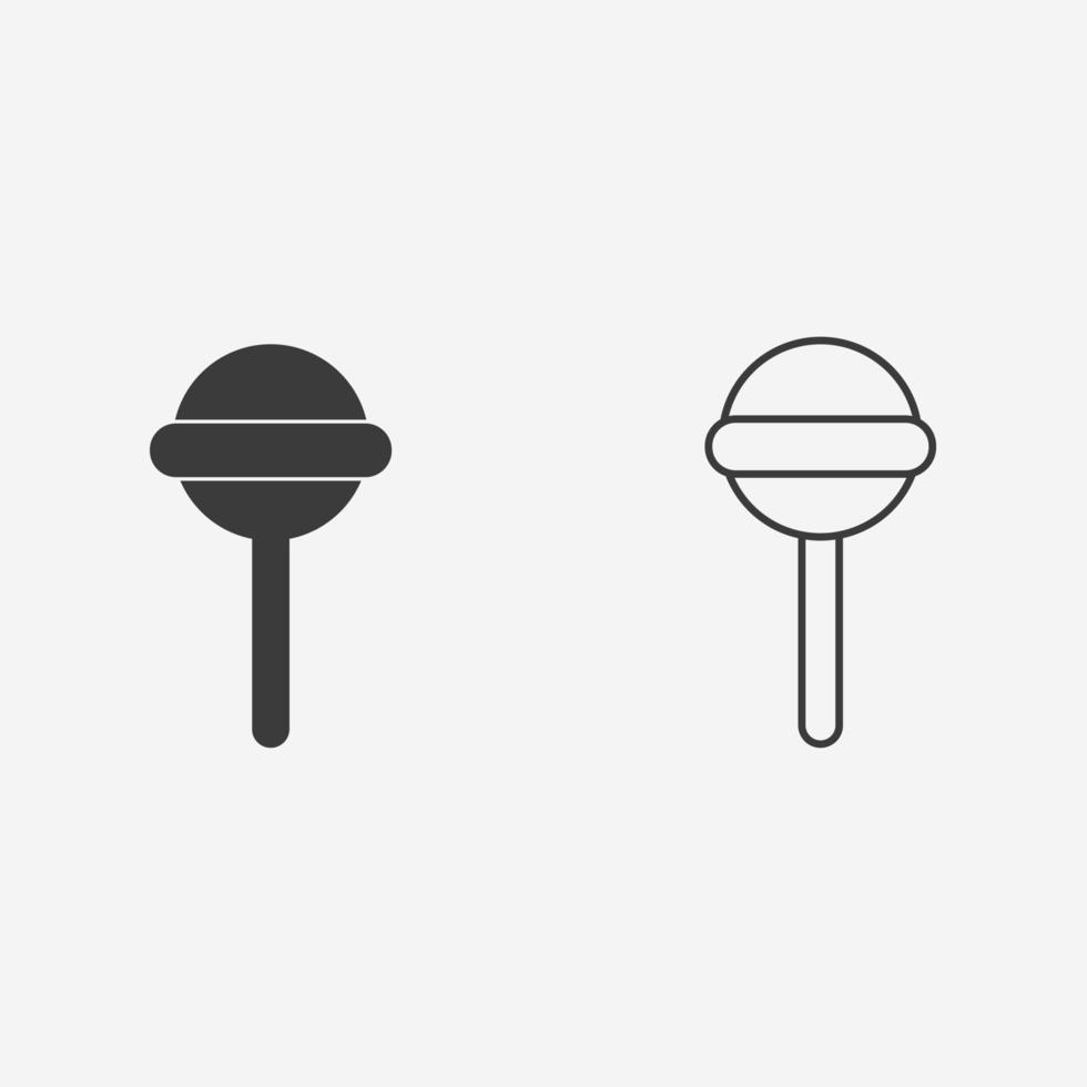 Lollipop vector icon set. sweet, candy, dessert symbol sign