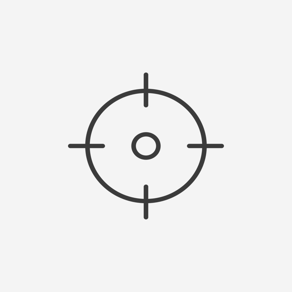 target, sniper, gun icon vector. aim, goal sign symbol vector