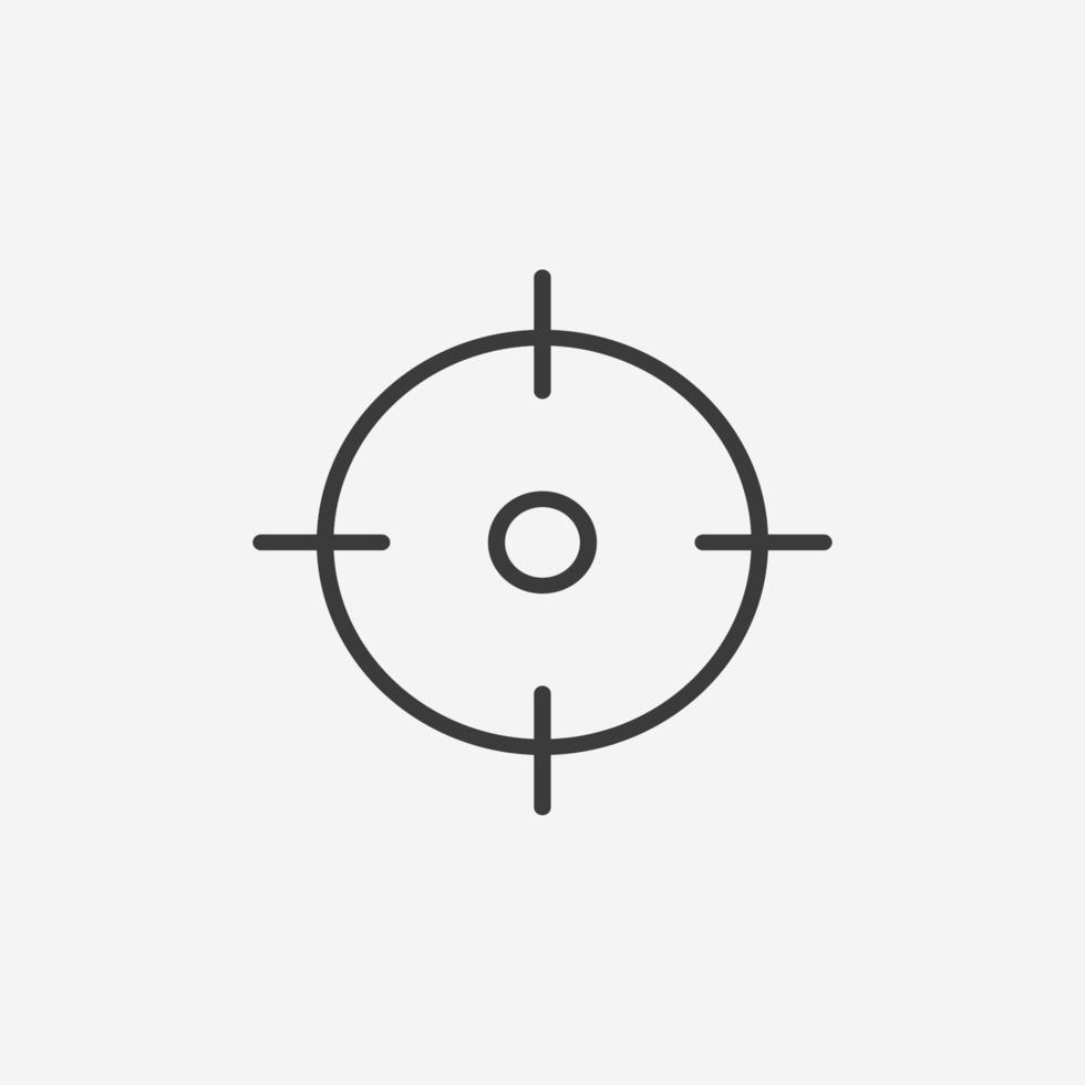 target, sniper, gun icon vector. aim, goal sign symbol vector