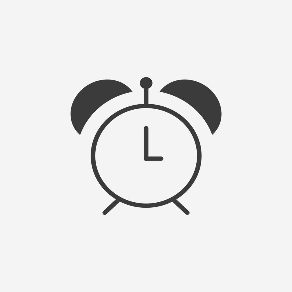 reloj, vector de icono de alarma aislado. temporizador, hora, tiempo, signo de símbolo de reloj