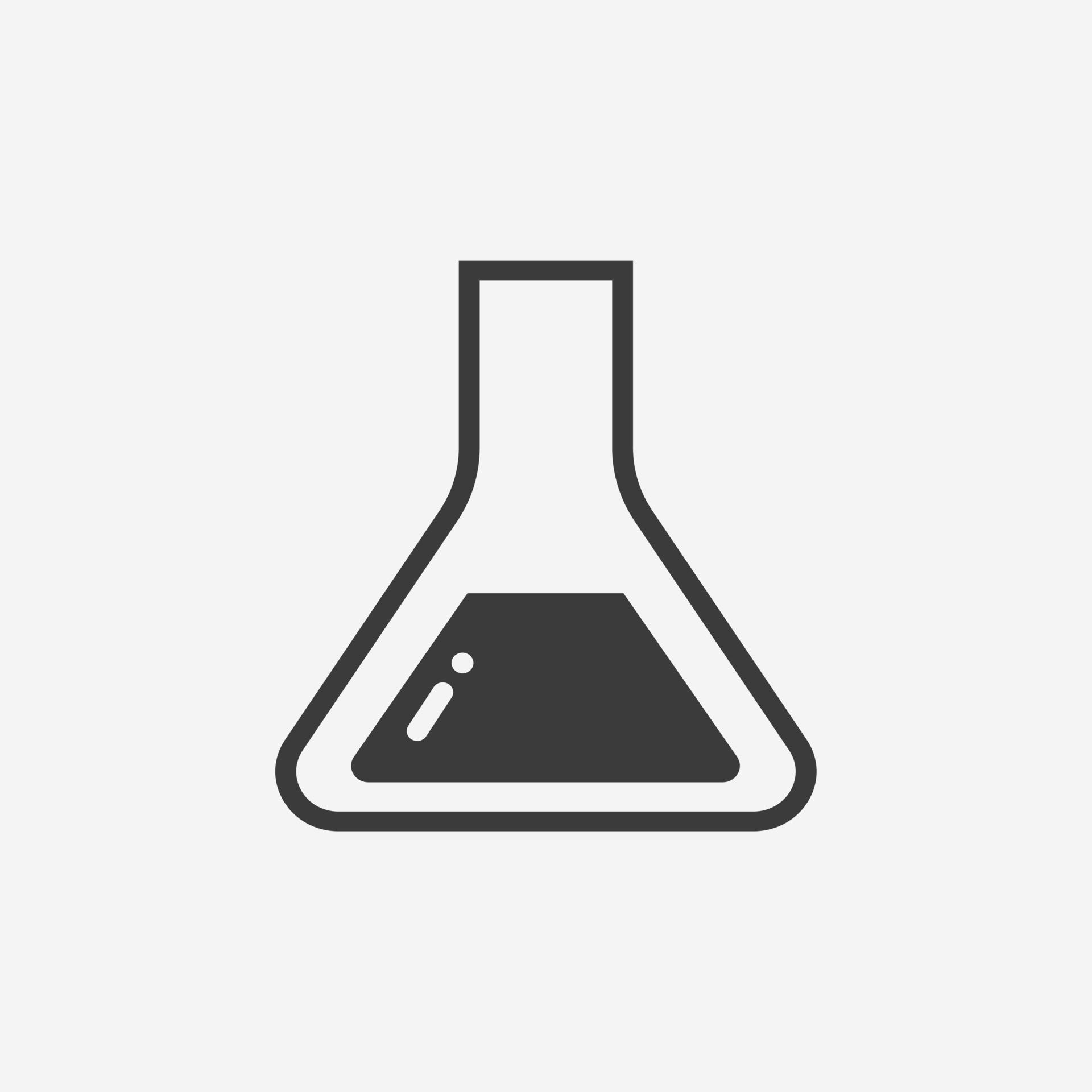 Erlenmeyer, flask icon vector isolated. chemistry, laboratory, tube