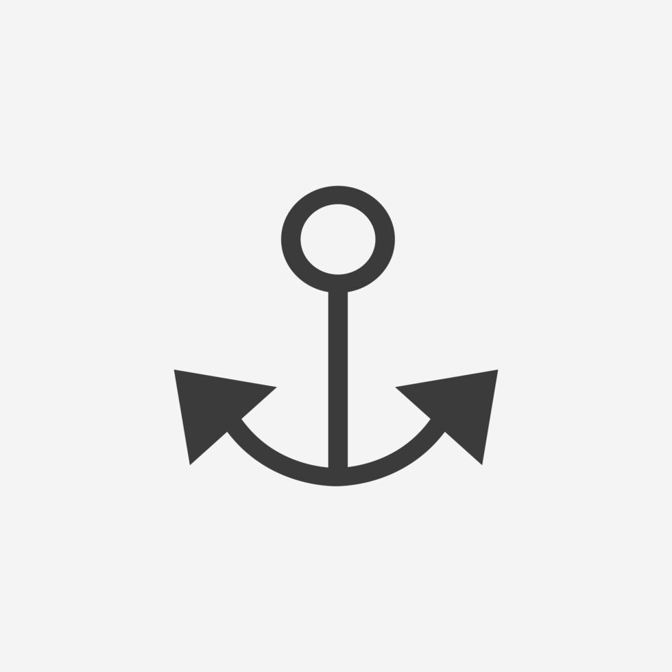 ship, boat, anchor icon vector isolated symbol on grey background