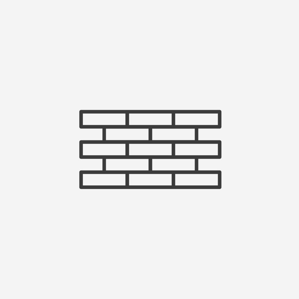 brickwork, brick wall icon vector sign