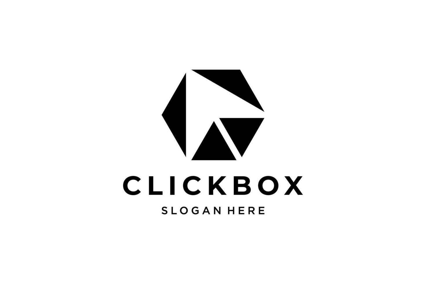 Black Click Box Negative Logo Concept vector