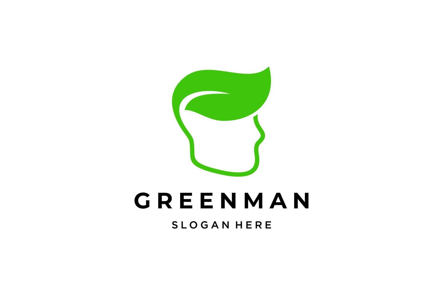 Green Head Leaf Logo Concept vector