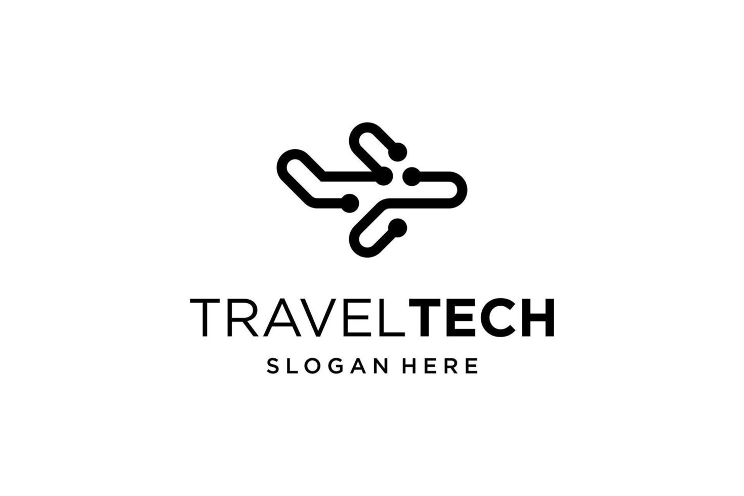 Black Travel Technology Logo Concept vector