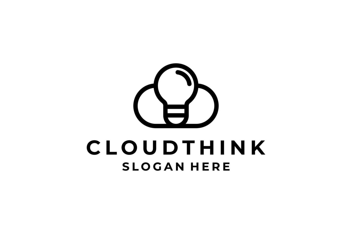 Black Cloud Think Logo Concept vector