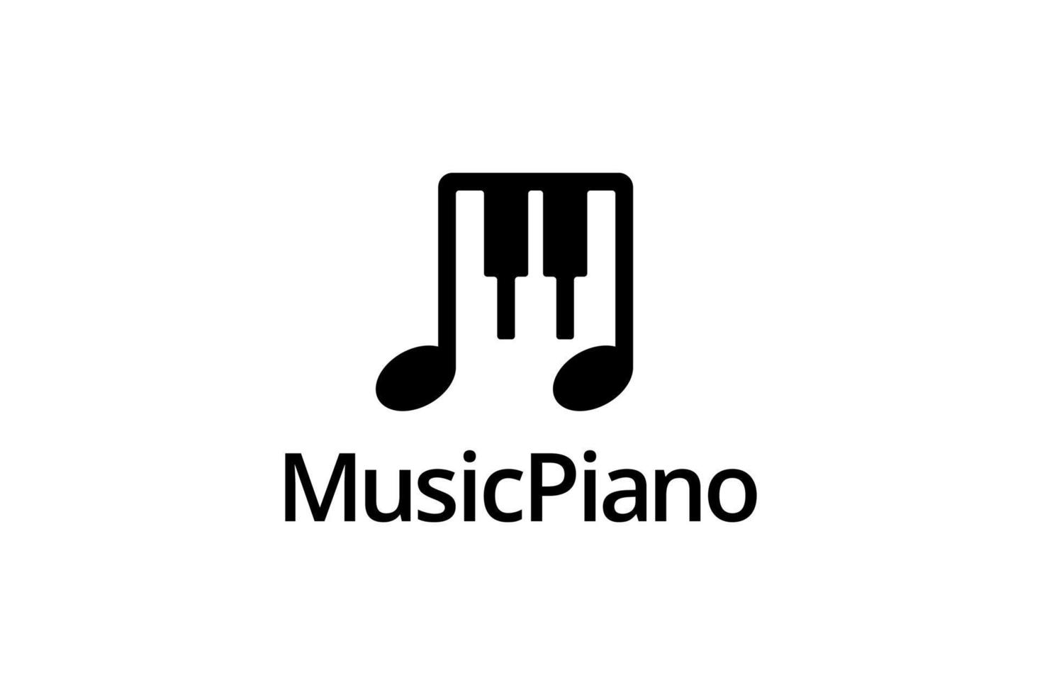 logotipo de piano de música creativa negra vector
