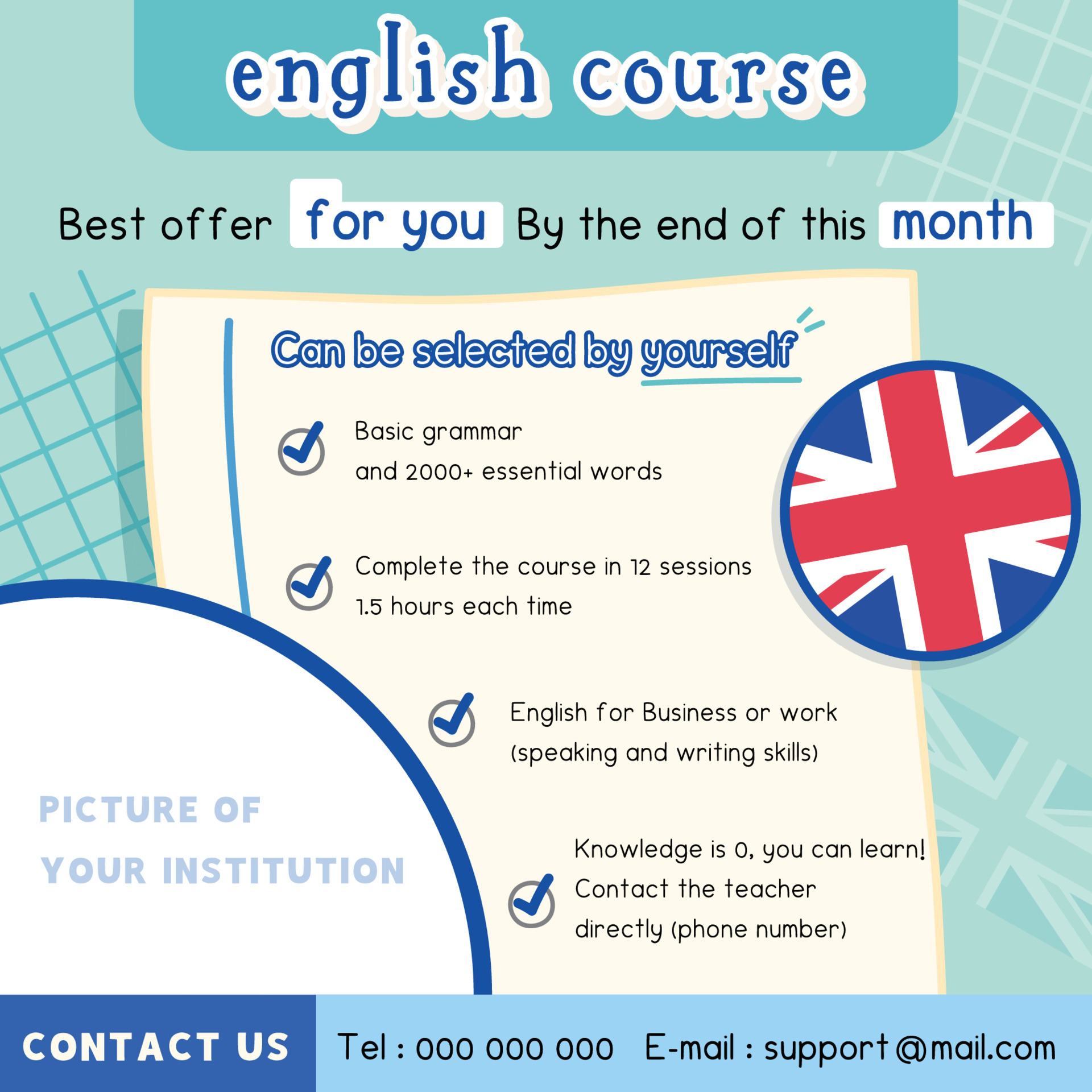 English Course Poster