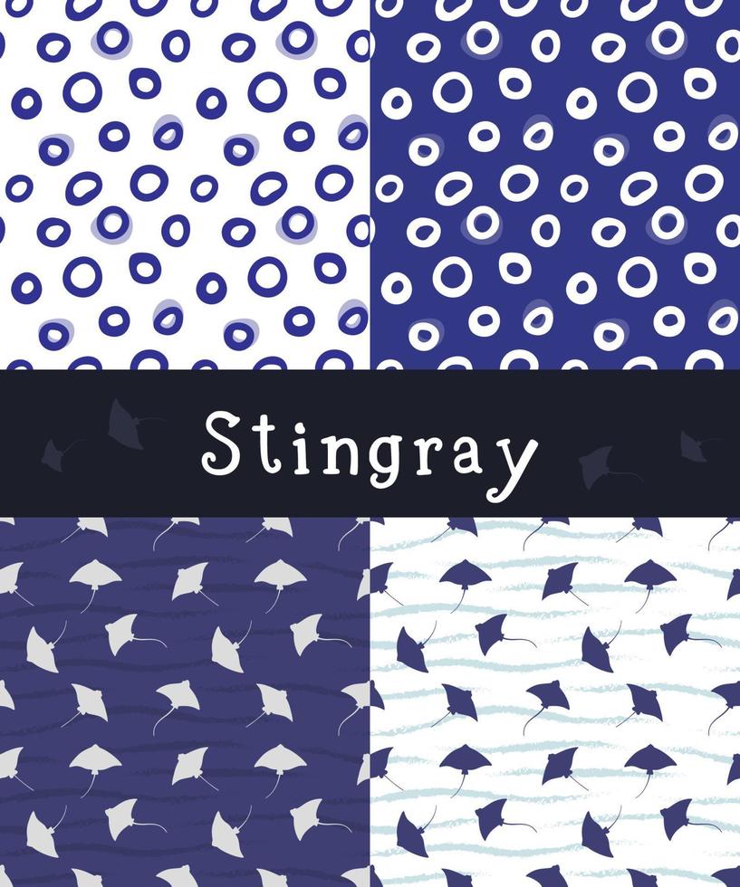 indigo stingray skin seamless pattern Gift Wrap background wallpaper vector