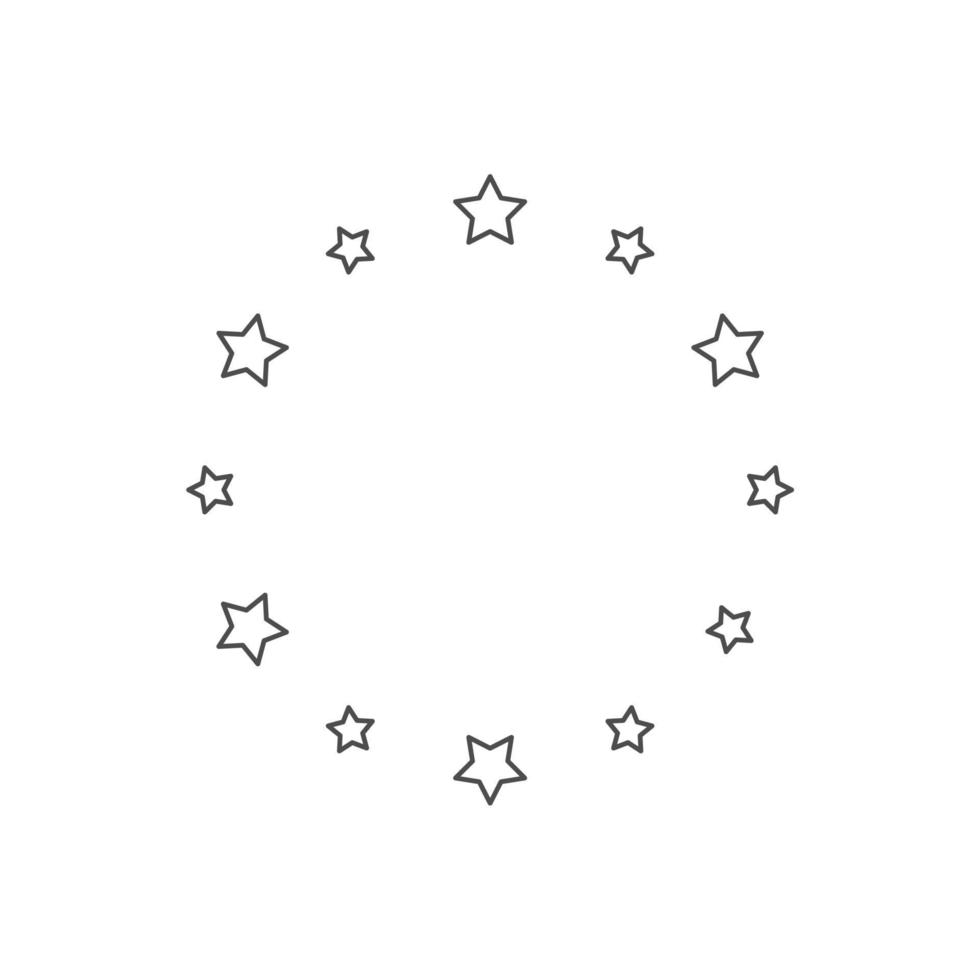 simple circular star icon on white background vector