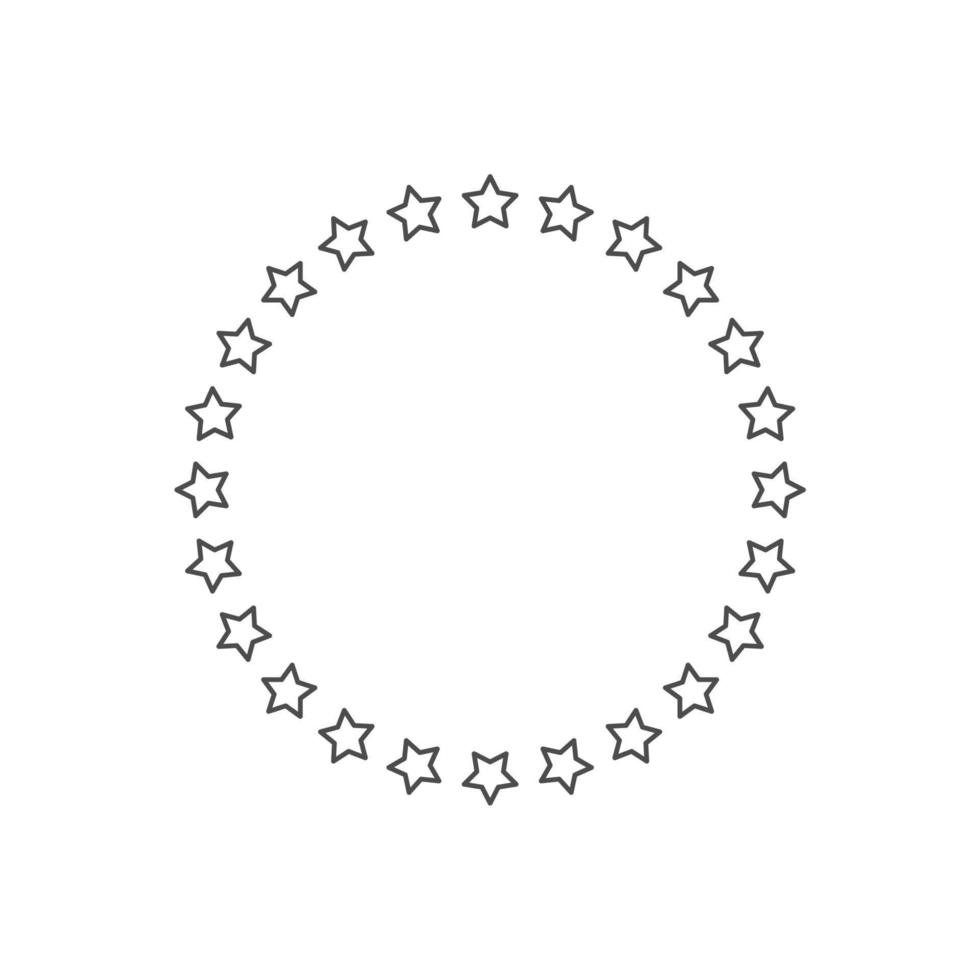simple circular star icon on white background vector
