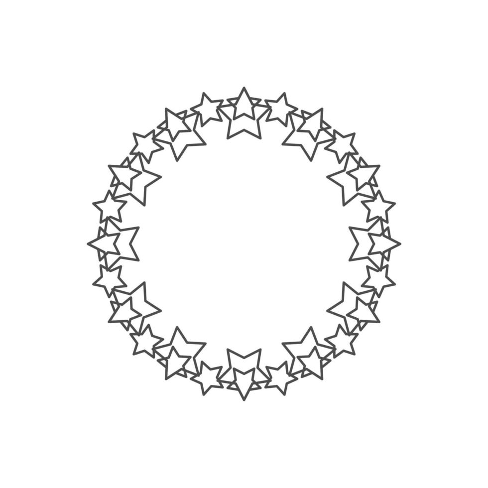 simple circular star icon on white background vector