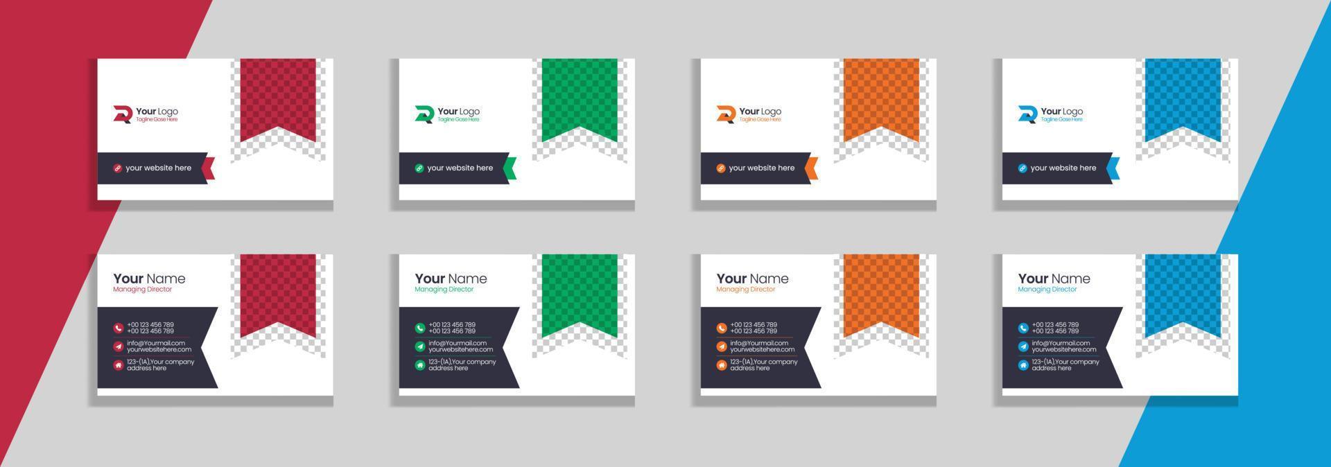 plantilla de diseño de tarjeta de visita corporativa y creativa vector