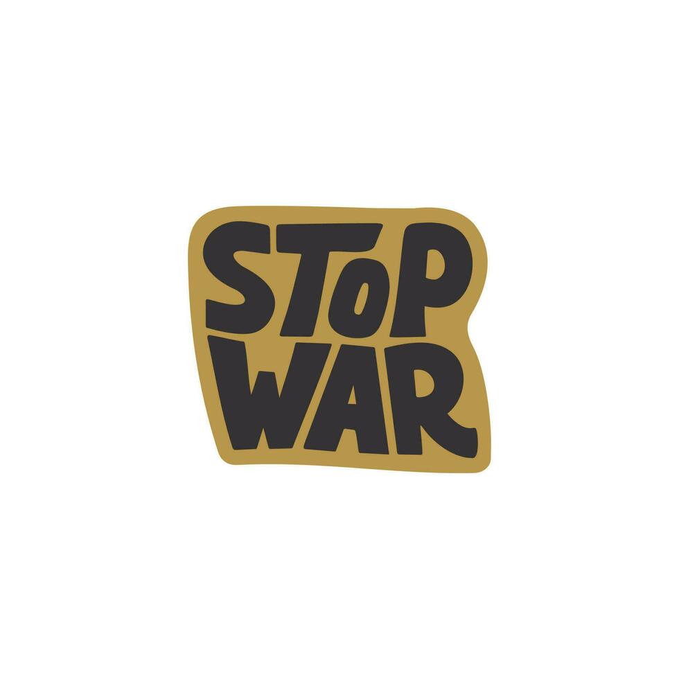 Stop War text with yellow background sticker design vector