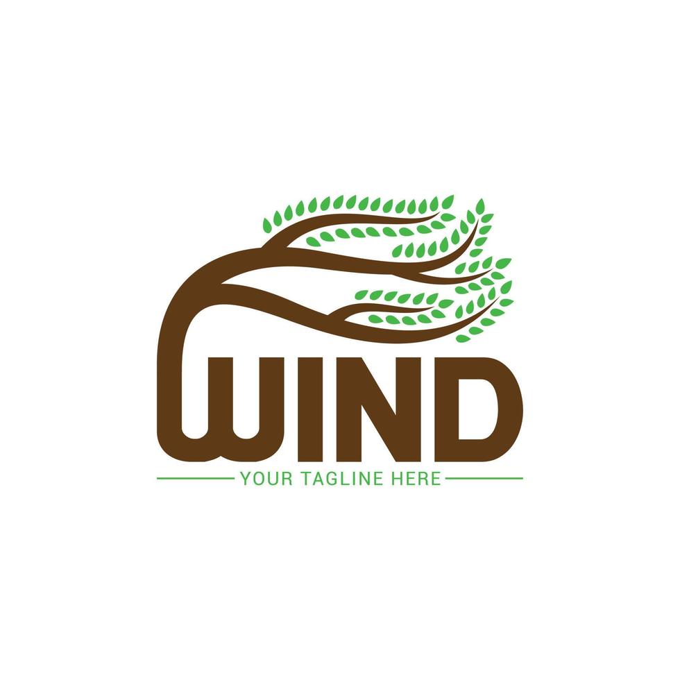 Ilustración de vector de logotipo de viento moderno