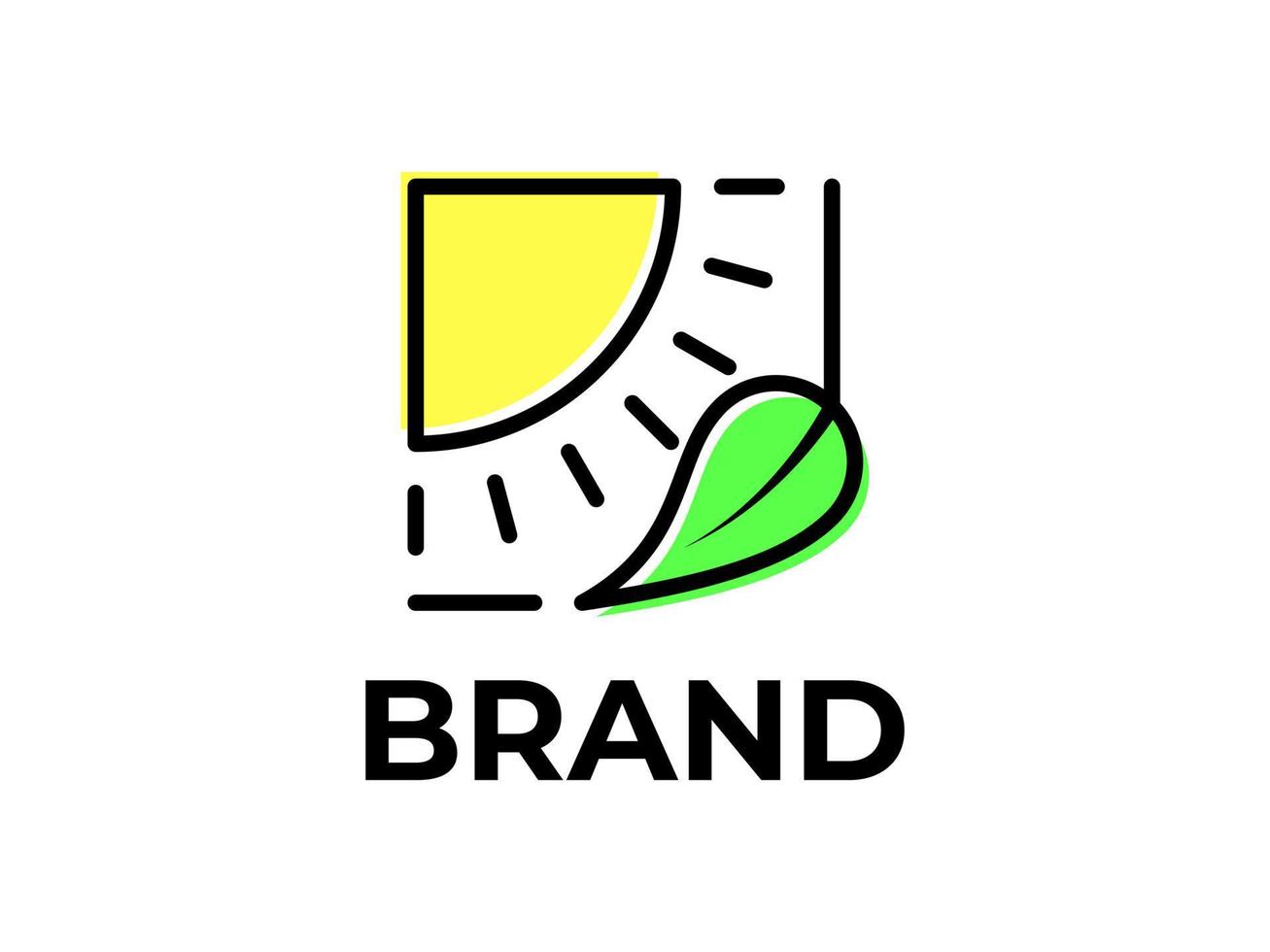 The minimalist sun and leaf object logo design is suitable for logo references and is also suitable for nature company logos vector
