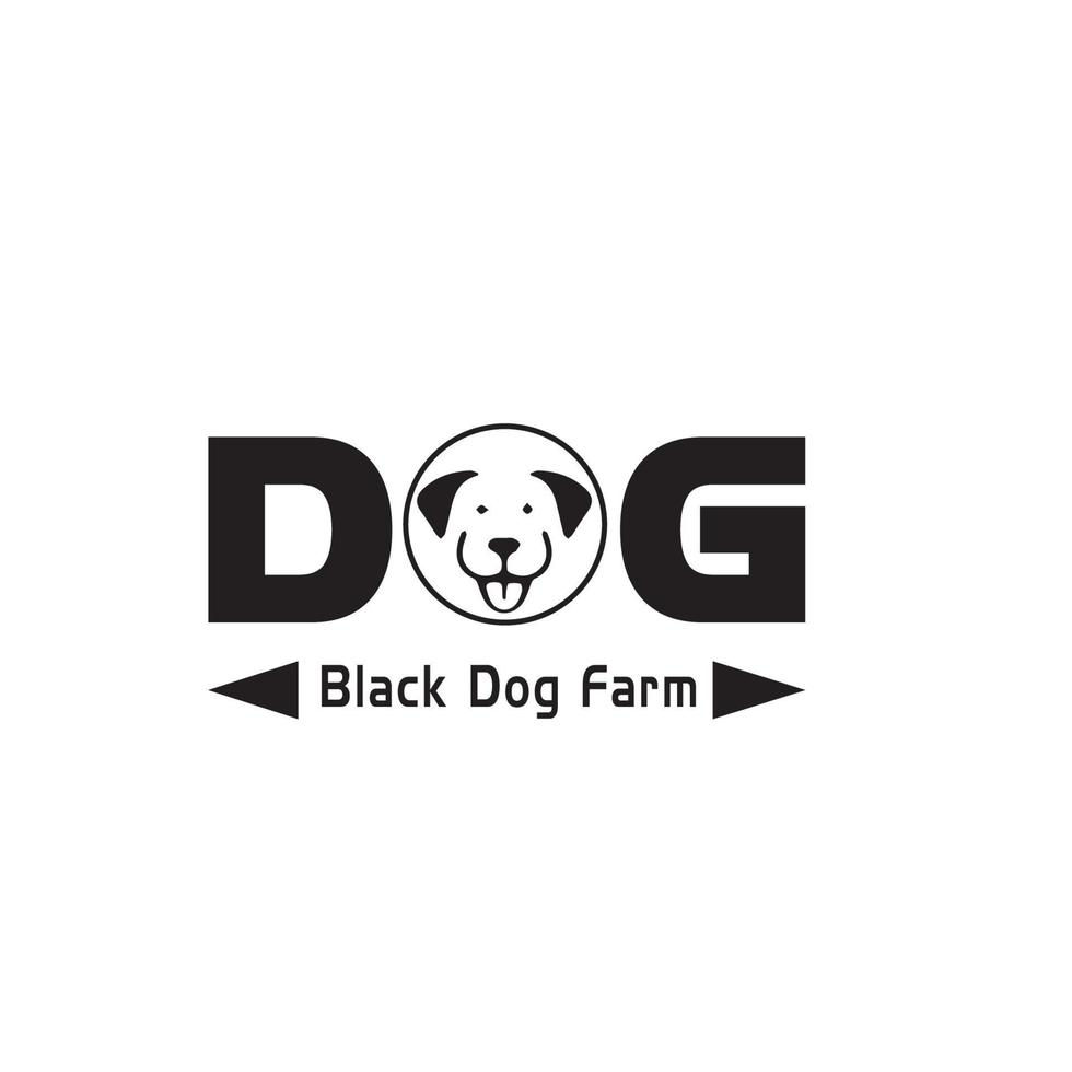 Modern Black Dog logo template vector