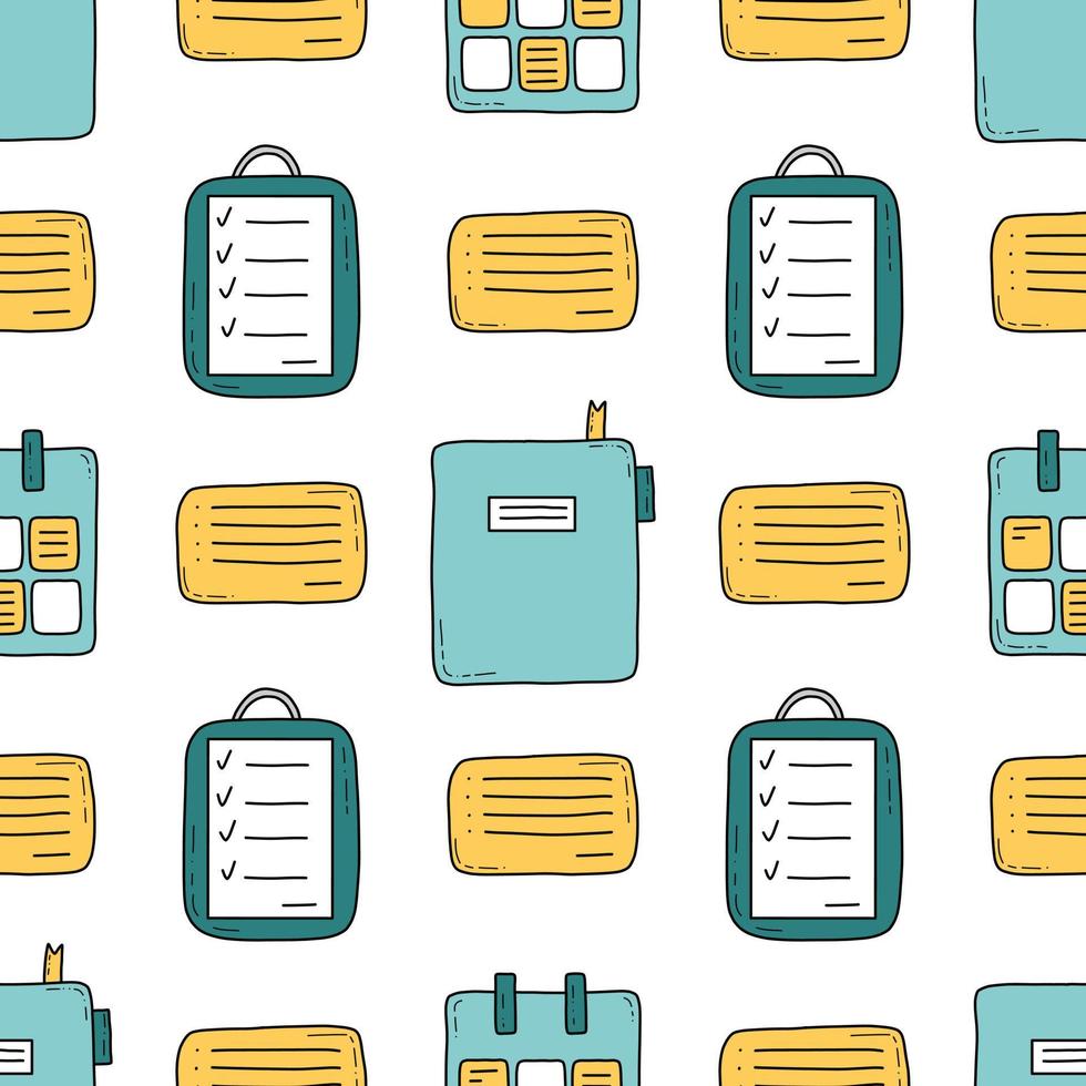 Doodle business and management vector seamless pattern