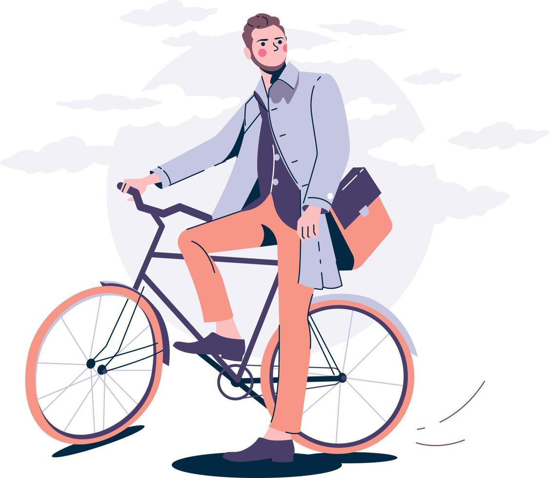 Young hipster businessman going to work on bike. Eco friendly transport  concept 7189761 Stock Photo at Vecteezy