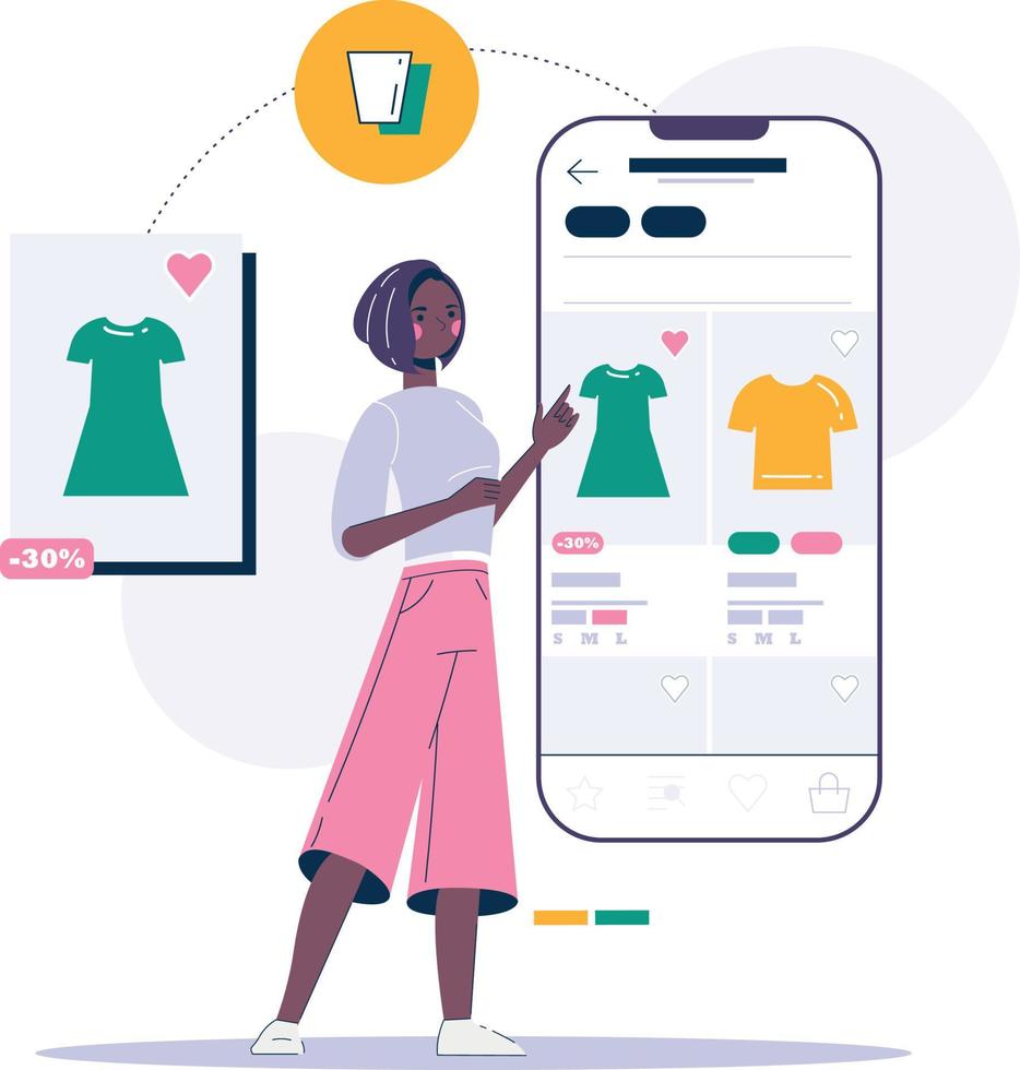 mercado de compras en línea por teléfono inteligente vector