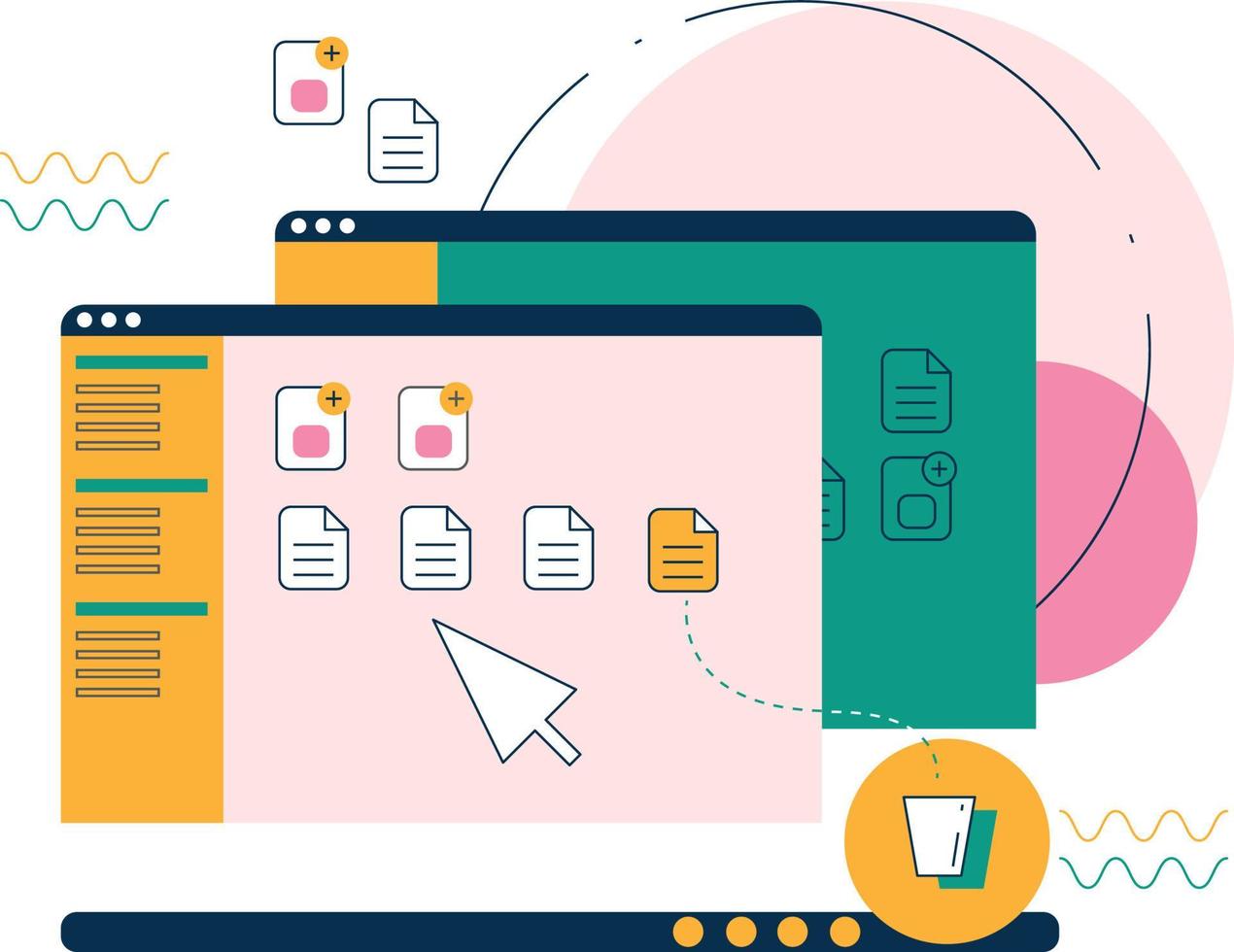 Interface computer workspace vector