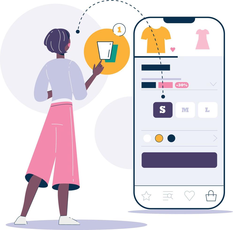 mercado de compras en línea por teléfono inteligente vector