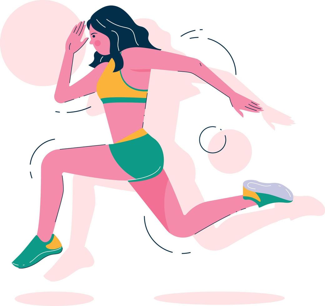 Runner sportswoman running marathon vector