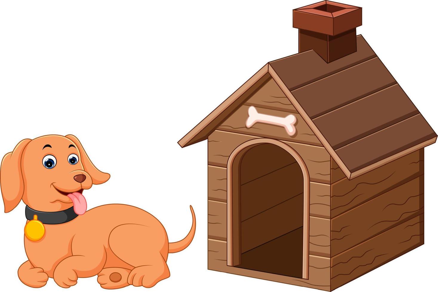 Dog and pet dog house vector