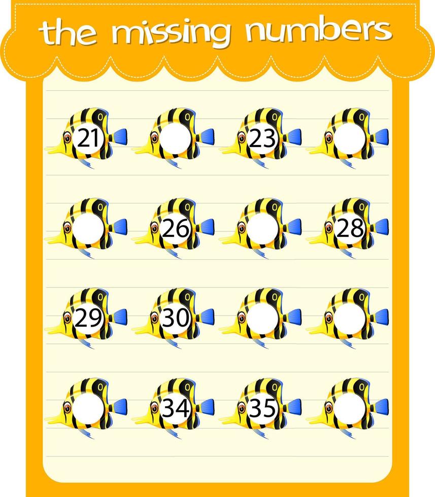 Game templates with missing numbers vector
