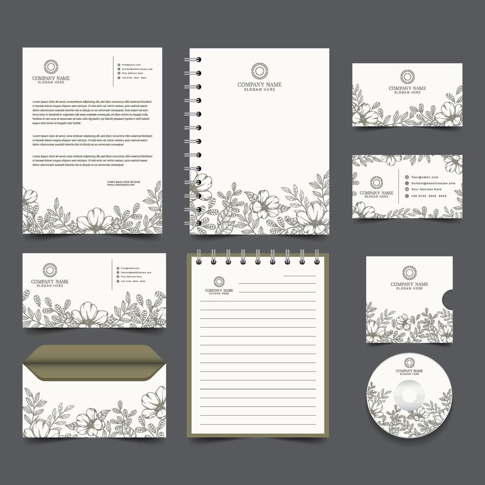 Floral Business Kit Collection vector