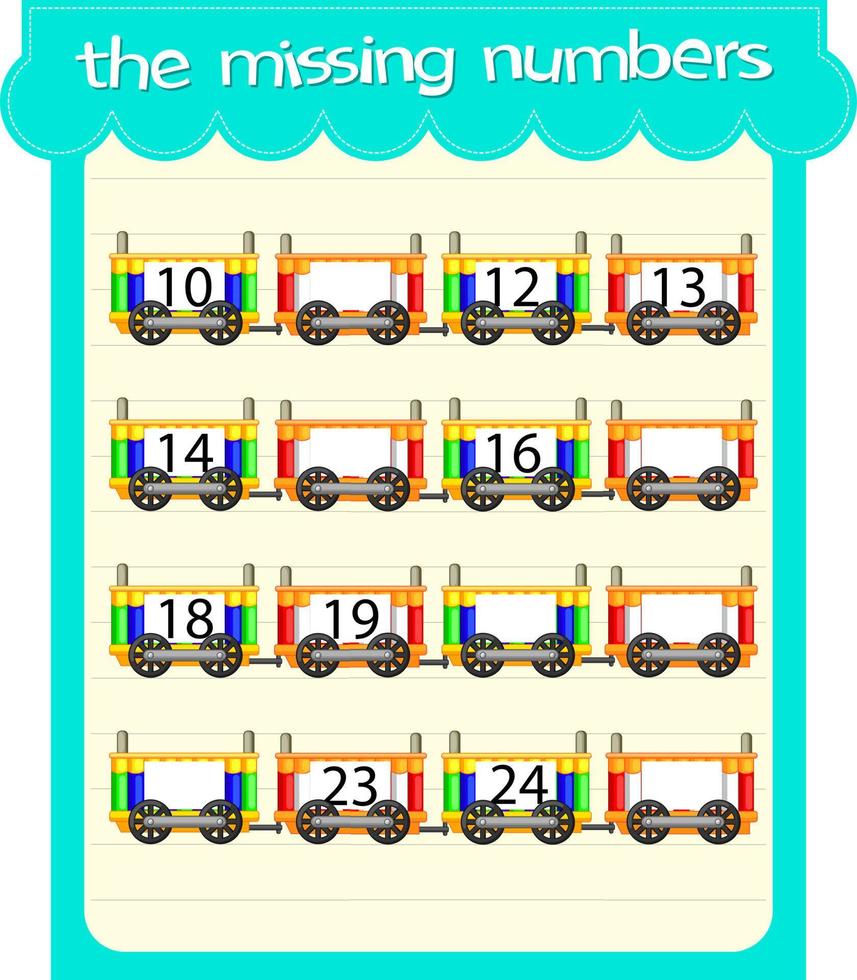 Game templates with missing numbers vector