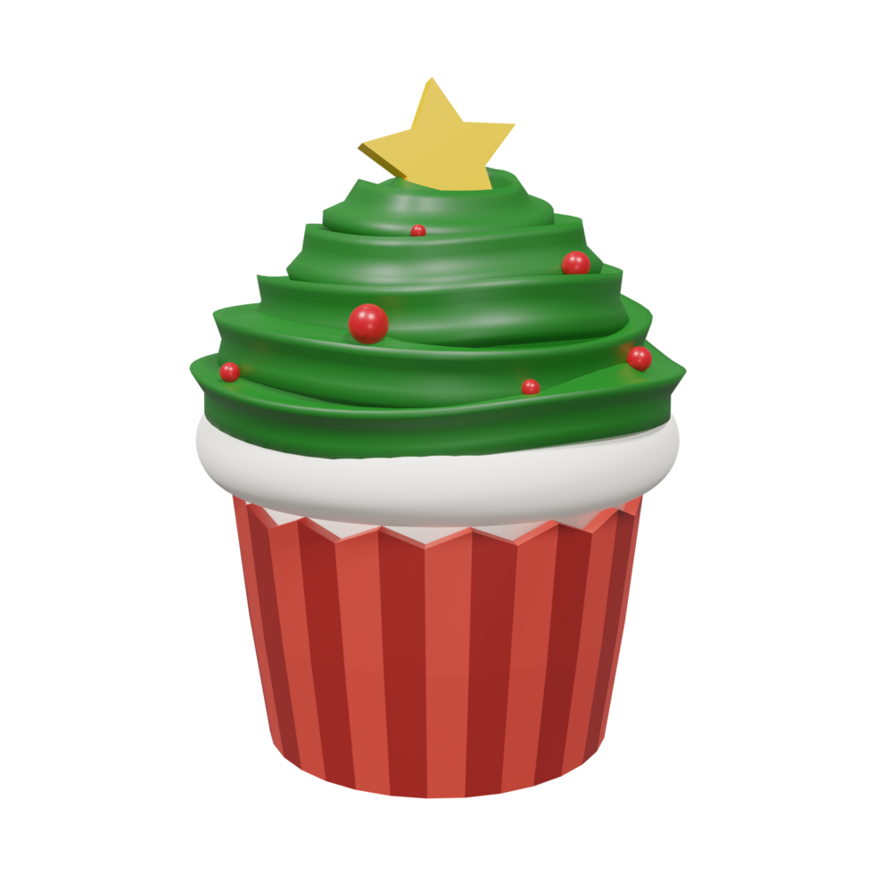 3D Cupcake zu Weihnachten png